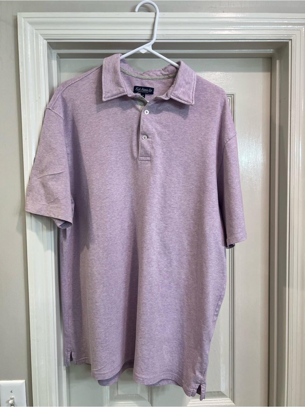 Fish Hippie Co. Polo Collection Lavender XL Men's Short Sleeve Polo Shirt